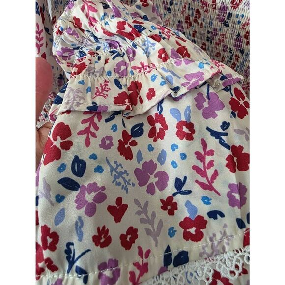 Cake for dinner Floral Mini Smocked Dress L - Picture 11 of 11